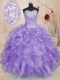 Lavender Lace Up Sweetheart Beading and Ruffles 15 Quinceanera Dress Organza Sleeveless Lavender Lace Up Sweetheart Beading and Ruffles 15 Quinceanera Dress Organza Sleeveless