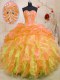 Custom Design Multi-color Sweetheart Lace Up Beading and Ruffles Sweet 16 Quinceanera Dress Sleeveless