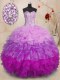 Ball Gowns Ball Gown Prom Dress Multi-color Sweetheart Organza Sleeveless Floor Length Lace Up