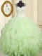 Custom Made Sleeveless Beading and Ruffles Lace Up Sweet 16 Quinceanera Dress