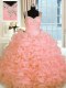 Eye-catching Sleeveless Zipper Floor Length Beading and Ruffles 15 Quinceanera Dress