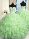 Sweetheart Neckline Beading and Ruffles Sweet 16 Quinceanera Dress Sleeveless Lace Up