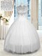 Smart White High-neck Neckline Beading Quinceanera Dresses Sleeveless Zipper