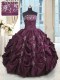 Pick Ups Ball Gowns Ball Gown Prom Dress Burgundy Strapless Taffeta Sleeveless Floor Length Lace Up