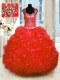 Sumptuous Red Cap Sleeves Beading and Ruffles Floor Length Vestidos de Quinceanera