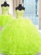 Luxury Three Piece Sleeveless Beading and Ruffles Floor Length 15 Quinceanera Dress