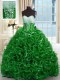 On Sale Sweetheart Sleeveless Brush Train Lace Up Sweet 16 Quinceanera Dress Green Organza