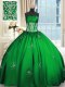 Discount Floor Length Ball Gown Prom Dress Taffeta Sleeveless Beading and Appliques and Ruching