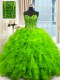 Sleeveless Beading and Ruffles and Sequins Floor Length Sweet 16 Dress