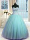Sleeveless Lace Up Floor Length Beading and Ruching Ball Gown Prom Dress