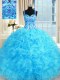 Fabulous Floor Length Ball Gowns Sleeveless Baby Blue Quince Ball Gowns Lace Up