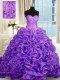 Sweetheart Sleeveless Organza 15 Quinceanera Dress Beading and Pick Ups Sweep Train Lace Up
