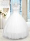 Beauteous Floor Length White 15 Quinceanera Dress Tulle Sleeveless Beading