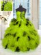 Modest Floor Length Lace Up Quinceanera Dress Multi-color for Military Ball and Sweet 16 and Quinceanera with Beading and Ruffles