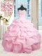 Lovely Floor Length Ball Gowns Sleeveless Pink Ball Gown Prom Dress Lace Up