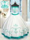 Chic Floor Length White Sweet 16 Quinceanera Dress Strapless Sleeveless Lace Up
