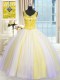 Sweet Sleeveless Lace Up Floor Length Beading and Sequins Quince Ball Gowns
