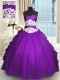 Sleeveless Lace Up Floor Length Beading and Lace and Ruching and Pick Ups Quince Ball Gowns