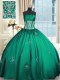 Taffeta Sleeveless Floor Length Quinceanera Dress and Beading and Appliques and Ruching