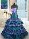 Admirable Sweetheart Sleeveless Taffeta Sweet 16 Quinceanera Dress Appliques and Ruffled Layers and Bowknot Sweep Train Lace Up
