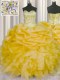 Graceful Sleeveless Beading and Ruffles and Pick Ups Lace Up Quinceanera Dresses
