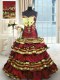 Ideal Ruffled Layers Wine Red Sweet 16 Quinceanera Dress Sweetheart Sleeveless Sweep Train Lace Up