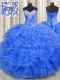 Beauteous Floor Length Royal Blue Sweet 16 Dress Sweetheart Sleeveless Lace Up
