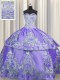 Beautiful Sweetheart Sleeveless Sweet 16 Quinceanera Dress Floor Length Beading and Embroidery Lavender Taffeta