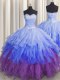 Multi-color Zipper Sweetheart Beading and Ruffles and Ruffled Layers and Sequins Quinceanera Dresses Organza Sleeveless