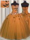 Captivating Tulle Sleeveless Floor Length Quinceanera Dresses and Beading and Appliques