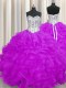 Noble Floor Length Purple Quinceanera Dresses Sweetheart Sleeveless Lace Up