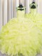 Glamorous Scoop Organza Sleeveless Floor Length Vestidos de Quinceanera and Beading and Pick Ups