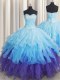 Multi-color Sleeveless Beading and Ruffles and Ruffled Layers and Sequins Floor Length Sweet 16 Dress