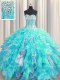 Visible Boning Sleeveless Beading and Ruffles and Sequins Lace Up 15th Birthday Dress