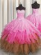 Sweetheart Sleeveless Organza Quince Ball Gowns Beading and Ruffles and Ruffled Layers and Sequins Lace Up