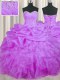 Sumptuous Purple Lace Up Sweet 16 Dresses Beading and Ruffles and Pick Ups Sleeveless Floor Length