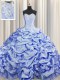 Sweet Brush Train Sleeveless Sweep Train Beading and Pick Ups Lace Up Ball Gown Prom Dress