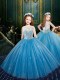 Romantic Scoop Sleeveless Appliques Clasp Handle Child Pageant Dress