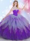 Nice High-neck Sleeveless Tulle Ball Gown Prom Dress Beading and Ruffles Zipper