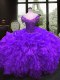 Clearance Organza Cap Sleeves Floor Length Vestidos de Quinceanera and Beading and Ruffles