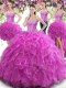 Affordable Four Piece Fuchsia Tulle Lace Up Sweet 16 Dresses Sleeveless Floor Length Beading and Ruffles