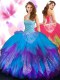 Beauteous Sweetheart Sleeveless Tulle Ball Gown Prom Dress Beading and Ruffled Layers Lace Up
