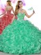 Floor Length Column/Sheath Sleeveless Green Quinceanera Dresses Lace Up