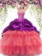 Wonderful Multi-color Sleeveless Brush Train Beading and Ruffled Layers and Pick Ups With Train Quinceanera Dress