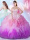 Trendy Tulle Sleeveless Floor Length Quinceanera Dresses and Beading and Ruffles