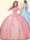 Romantic Sleeveless Beading and Appliques Backless Sweet 16 Dress