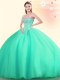 Sweetheart Sleeveless Lace Up 15 Quinceanera Dress Apple Green Tulle