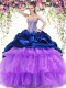 Decent Sleeveless Brush Train Lace Up With Train Beading and Ruffled Layers and Pick Ups 15th Birthday Dress