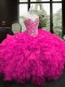 Excellent Ball Gowns Sweet 16 Dress Fuchsia Sweetheart Organza Sleeveless Floor Length Lace Up