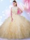 Floor Length Ball Gowns Sleeveless Champagne Sweet 16 Quinceanera Dress Lace Up
